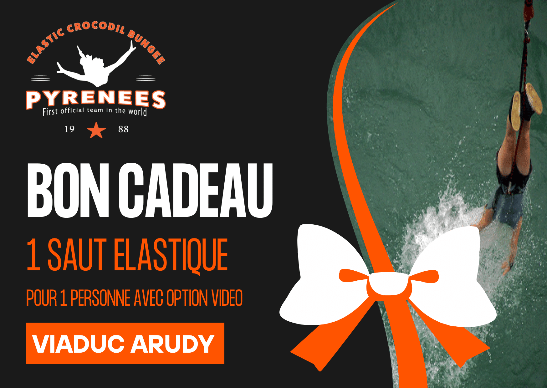 bon cadeau saut a lelastique pau VIADUC ARUDY 1 saut avec OPTION VIDEO